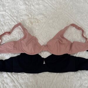 Women's Intimates Underwire Bra Set - Pink and Black